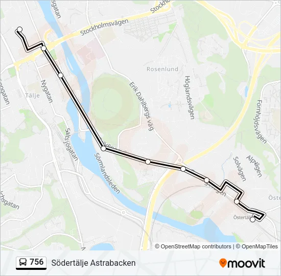 756 Bus Line Map
