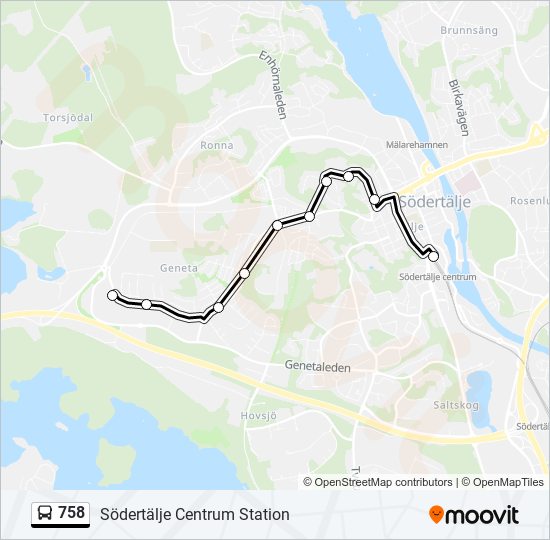 758 bus Line Map