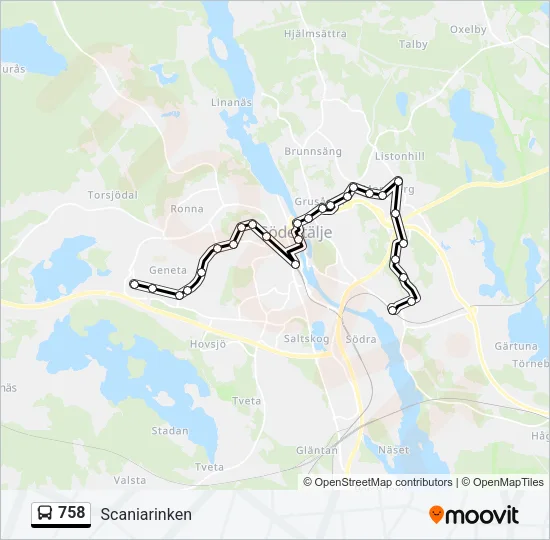 758 Bus Line Map