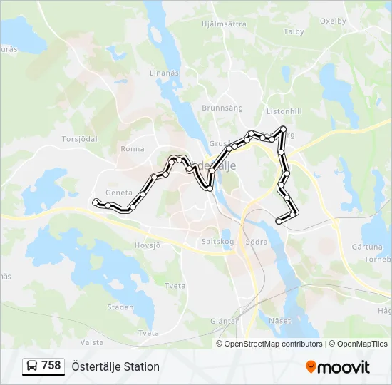 758 Bus Line Map