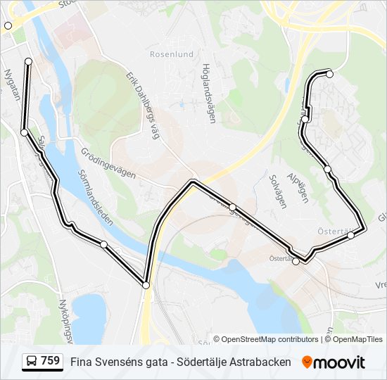 759 bus Line Map