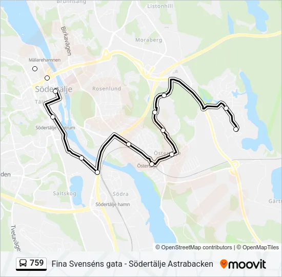 759 Bus Line Map