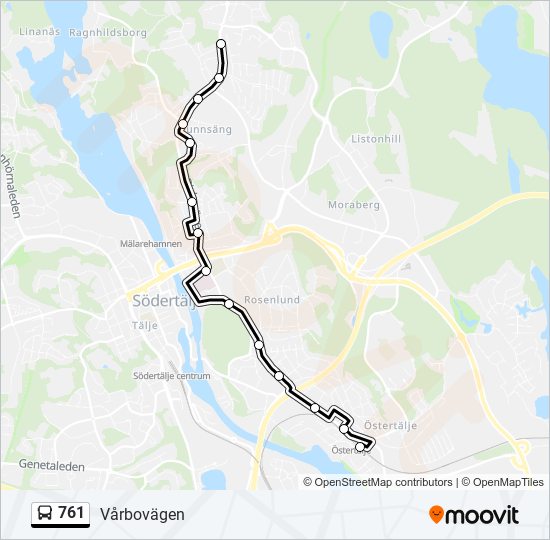 761 bus Line Map