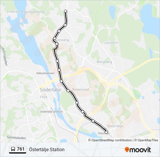 761 bus Line Map