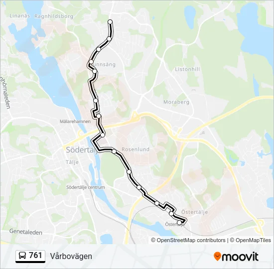 761 Bus Line Map
