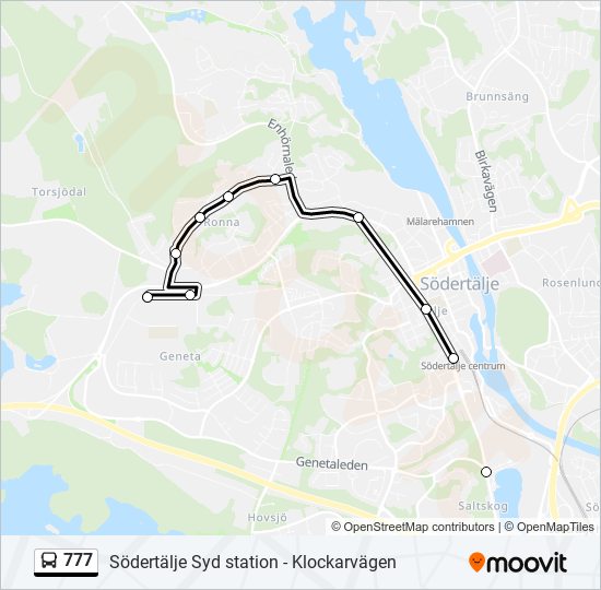 777 bus Line Map