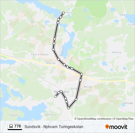 778 bus Line Map