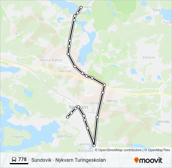 778 Bus Line Map