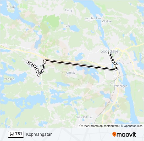 781 bus Line Map