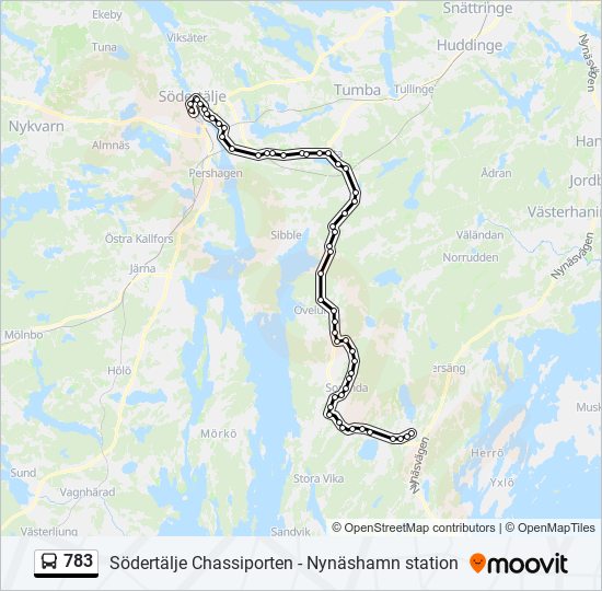 783 bus Line Map