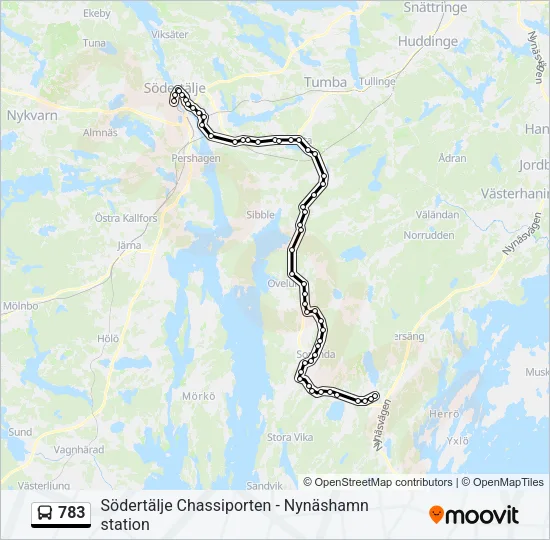783 Bus Line Map