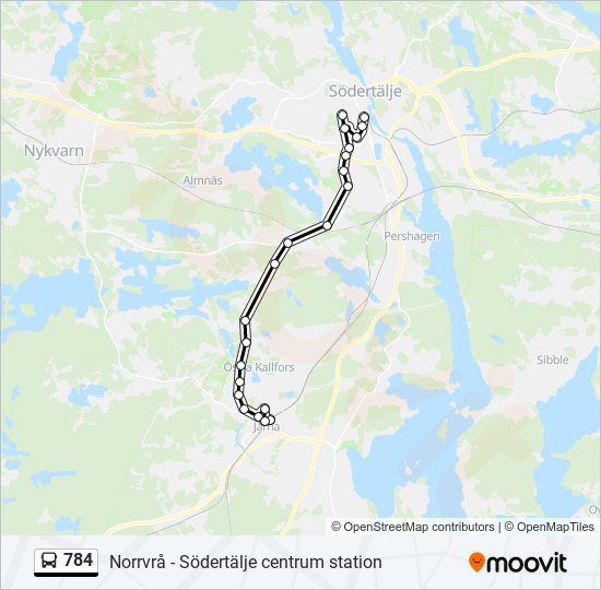 784 bus Line Map