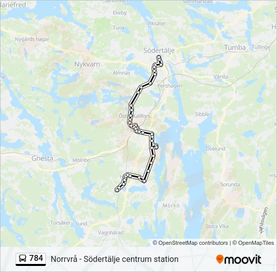 784 Bus Line Map