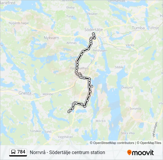 784 Bus Line Map