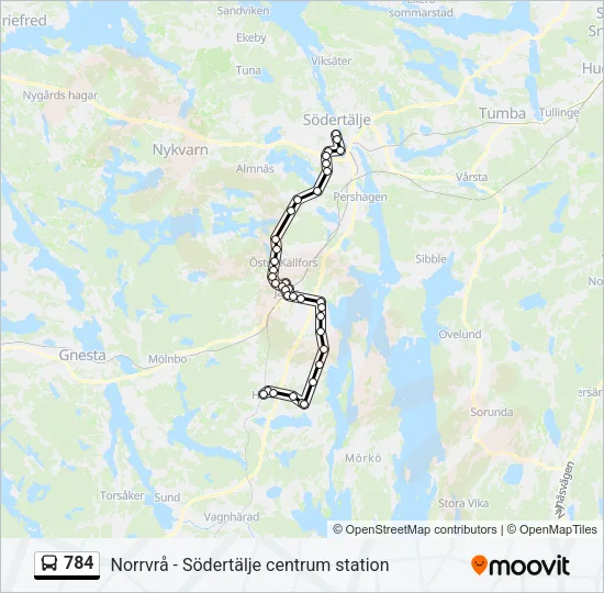784 Bus Line Map