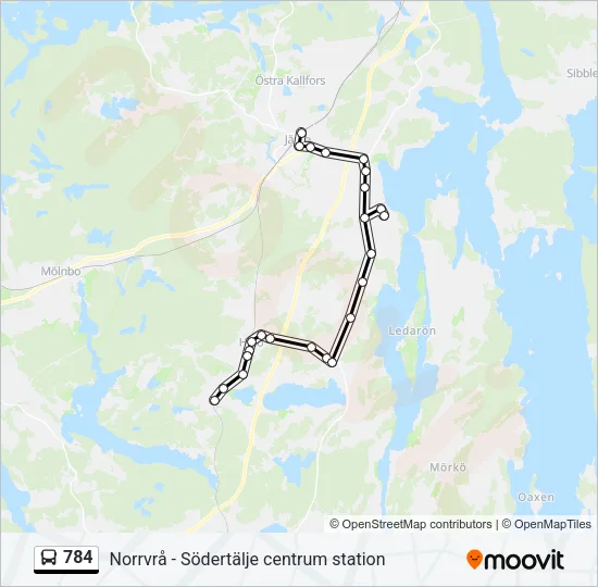 784 Bus Line Map