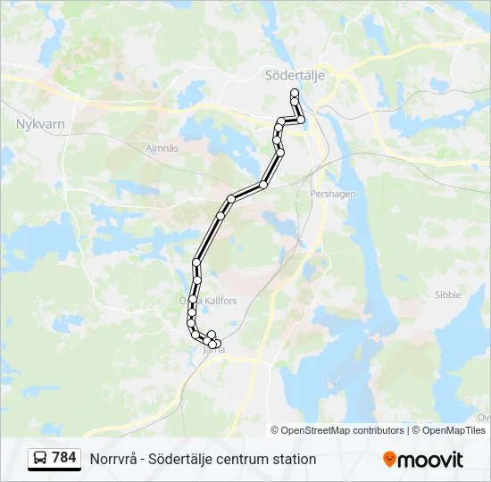 784 Bus Line Map