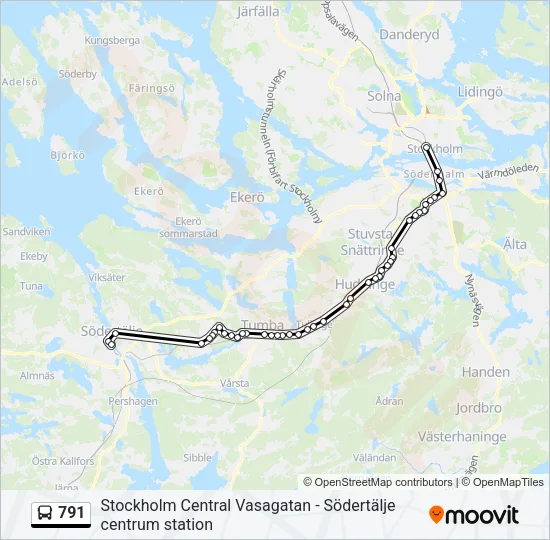 791 Bus Line Map