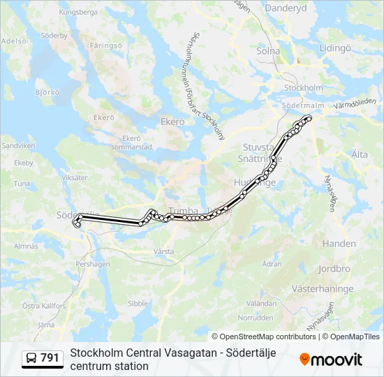 791 Bus Line Map