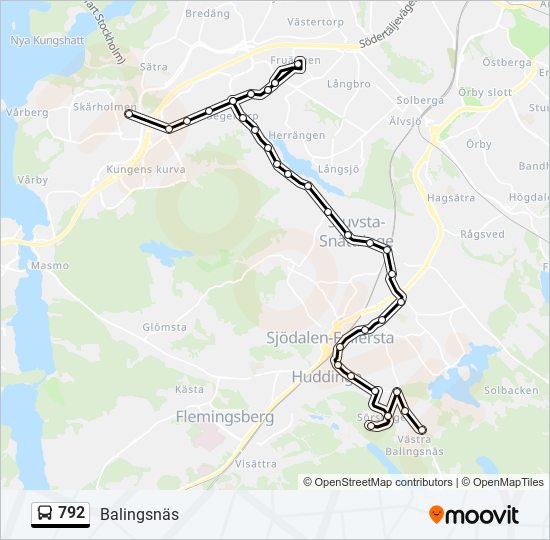 792 bus Line Map