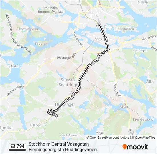 794 Bus Line Map