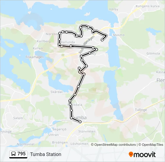 795 Bus Line Map