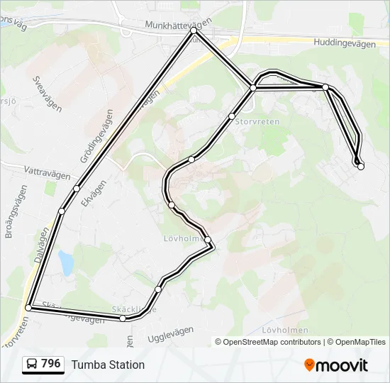 796 Bus Line Map