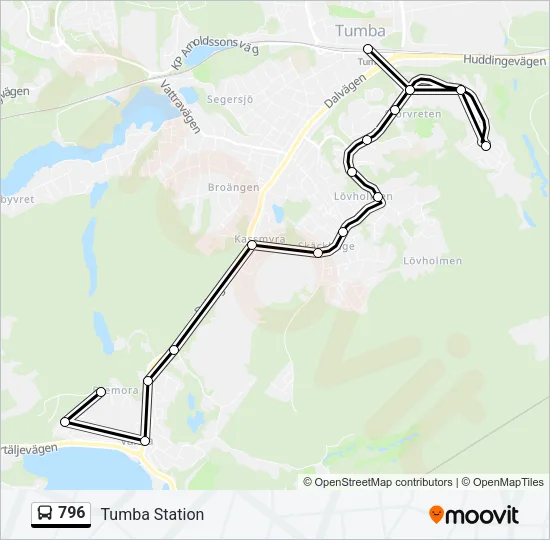 796 Bus Line Map