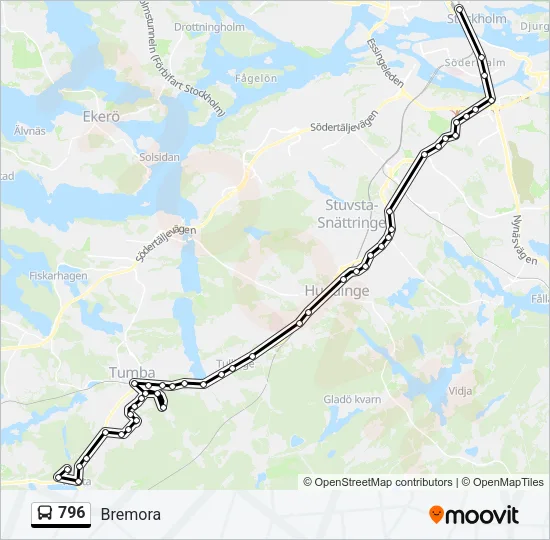 796 Bus Line Map