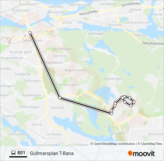 801 Bus Line Map