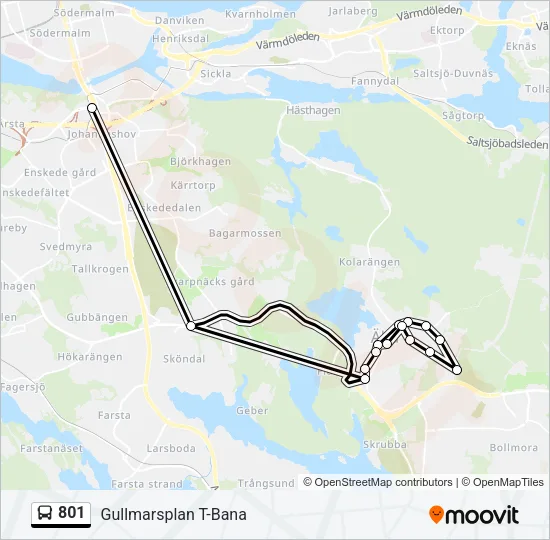 801 Bus Line Map