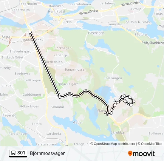 801 Bus Line Map