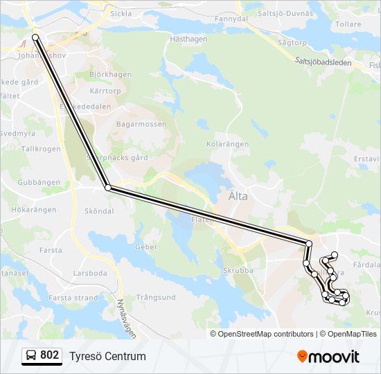 802 bus Line Map