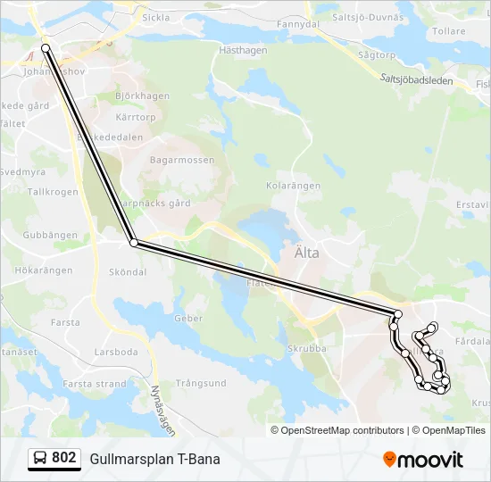 802 Bus Line Map