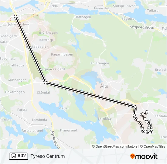 802 Bus Line Map