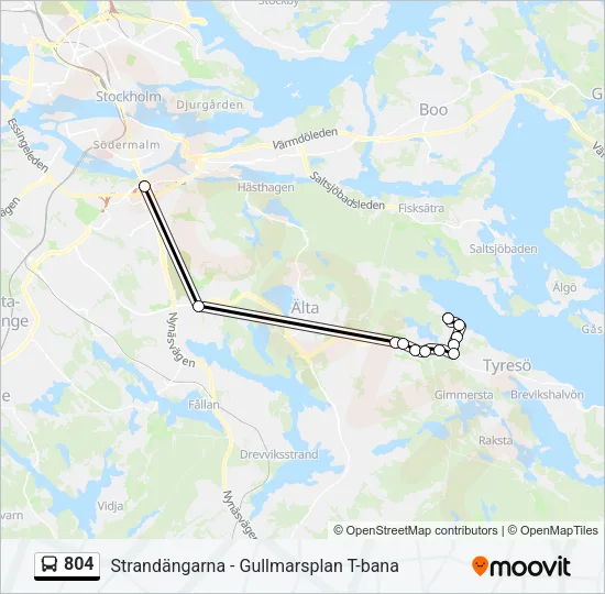 804 Bus Line Map