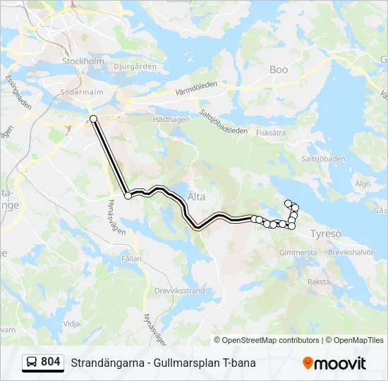 804 Bus Line Map
