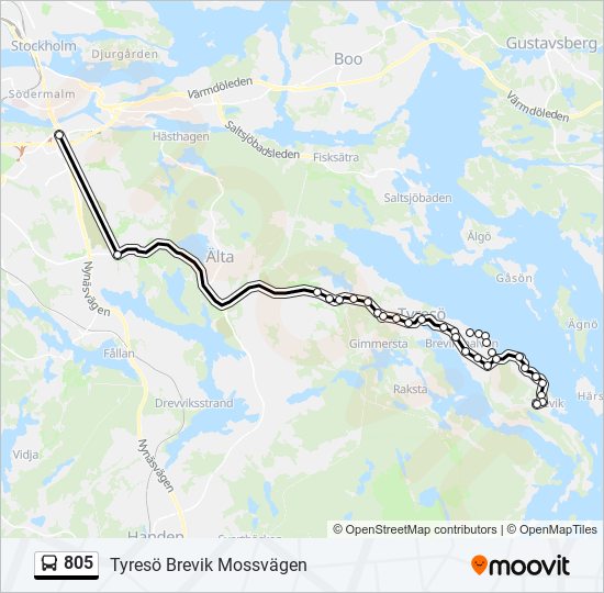 805 bus Line Map