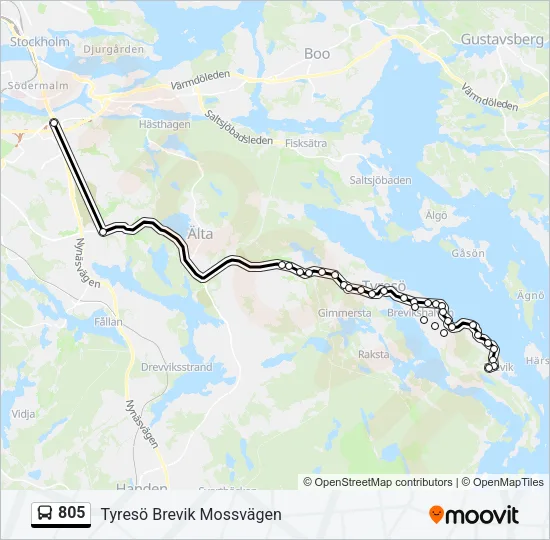 805 Bus Line Map