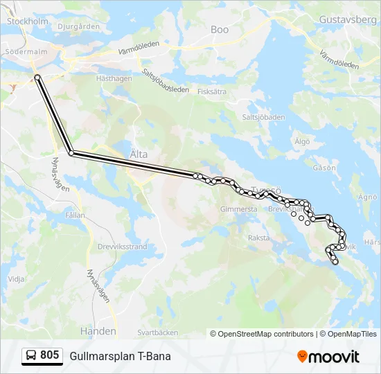 805 Bus Line Map