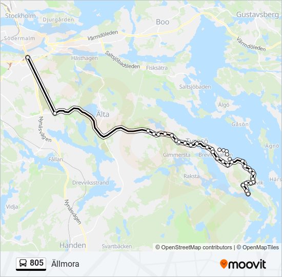 805 bus Line Map