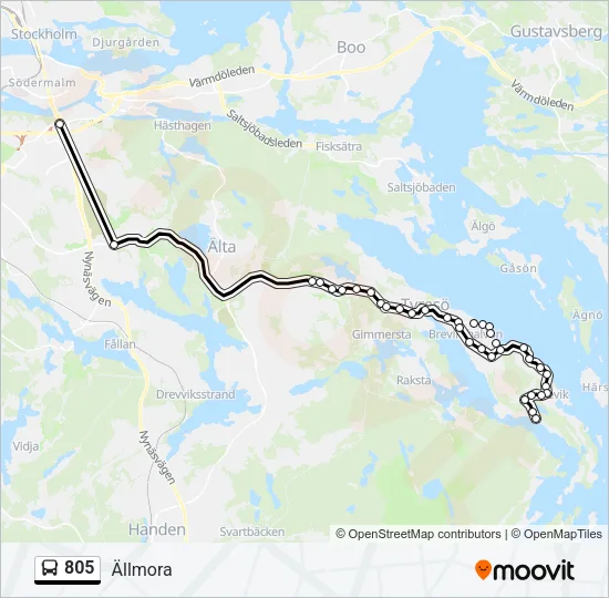 805 Bus Line Map