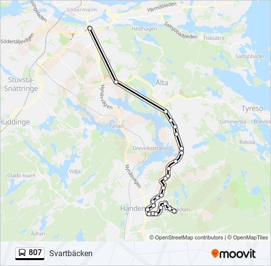 807 bus Line Map