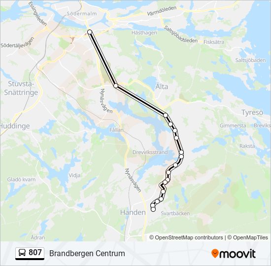 807 bus Line Map