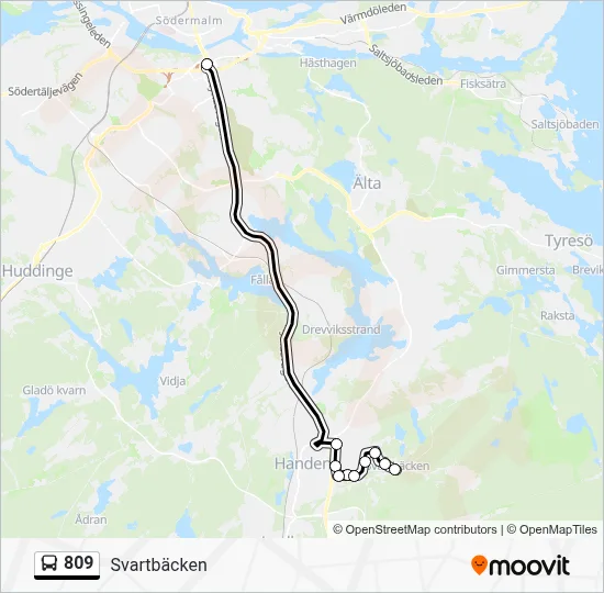 809 Route: Schedules, Stops & Maps - Svartbäcken (Updated)