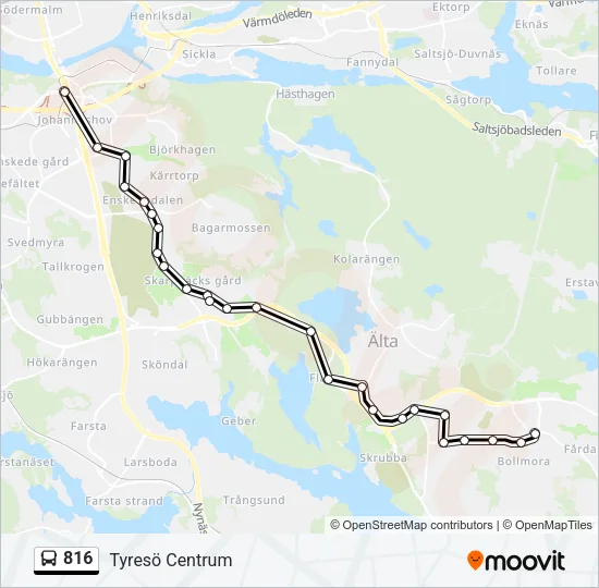 816 Bus Line Map