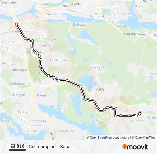 816 Bus Line Map
