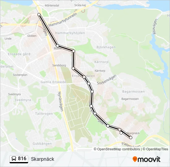 816 Bus Line Map