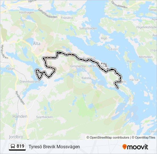 819 bus Line Map