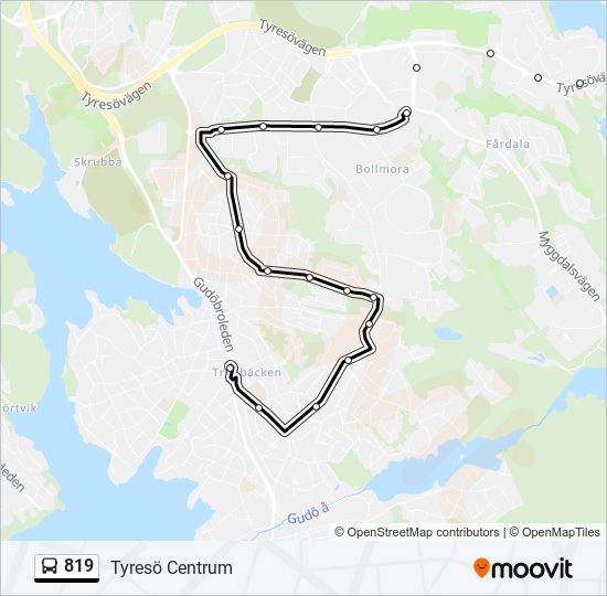 819 bus Line Map